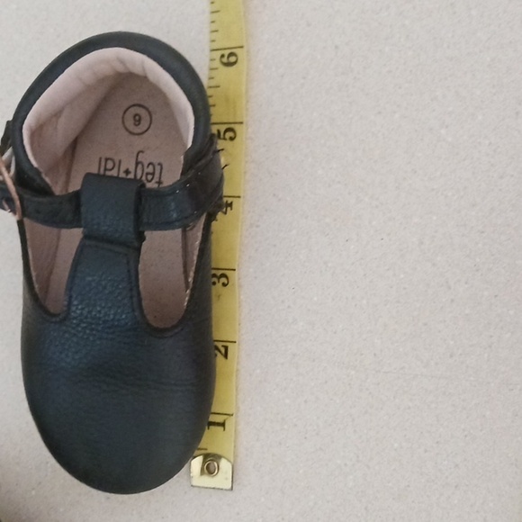 Teg+Lai  T Strap Black Rubber Flex Sole Shoes - Picture 8 of 10